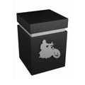 Black Wooden Motorcycle urn with wooden letters