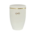 White urn for human ashes