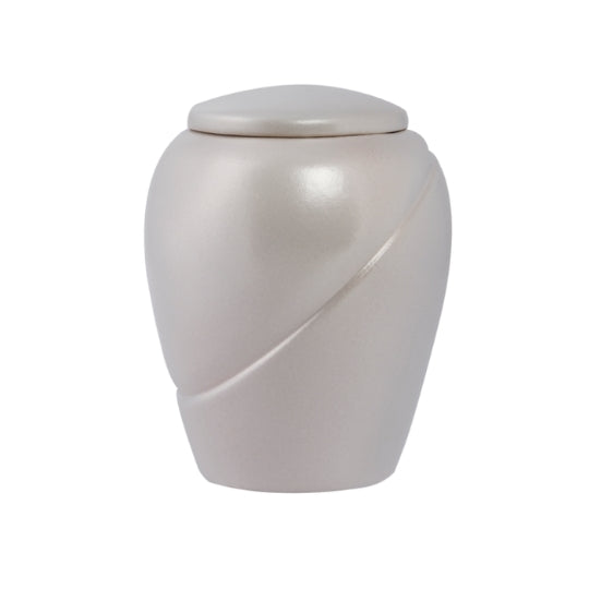 White pearlscent urn