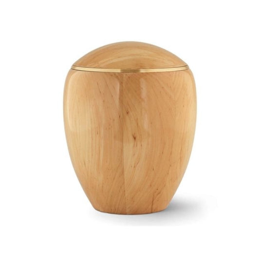 High-gloss Alder wood cremation urn